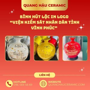 Bộ 3 bình hút lộc in logo Viện kiểm sát nhân dân tỉnh Vĩnh Phúc